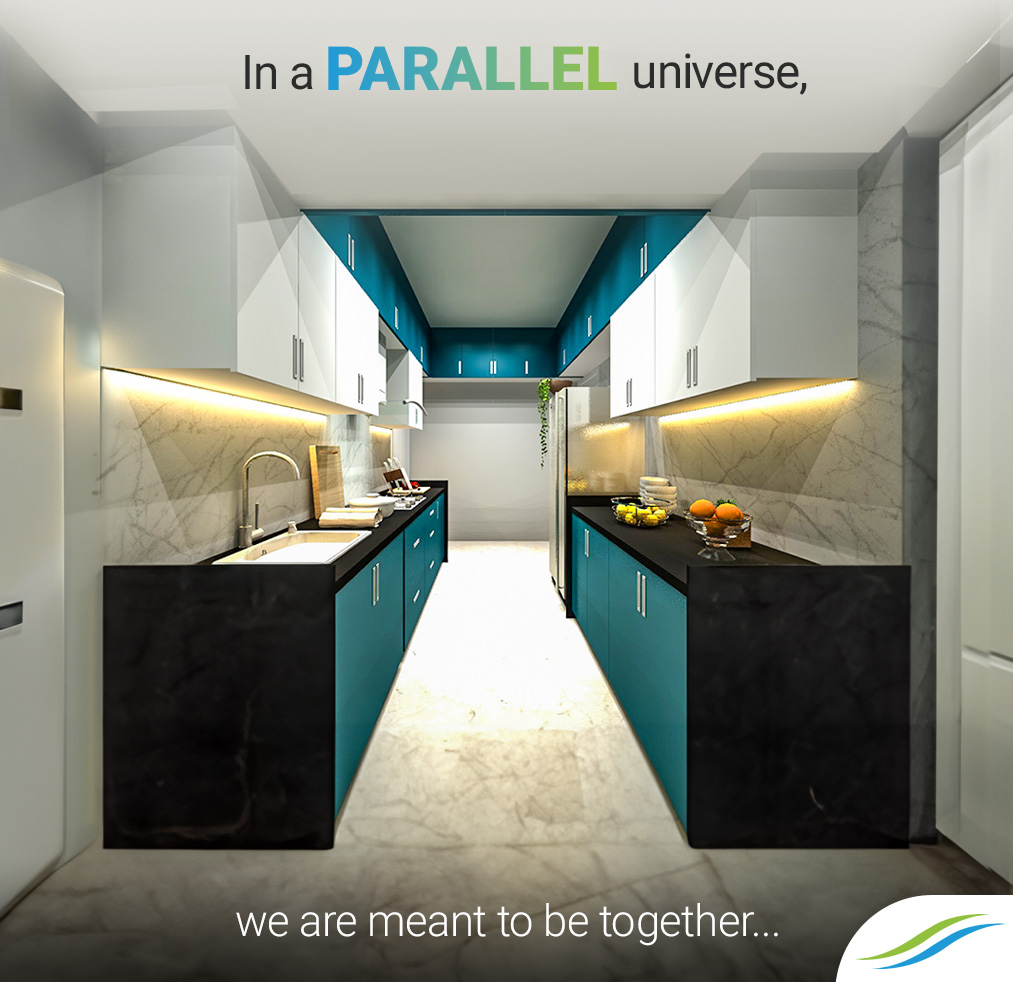 Parallel kitchen design by ultrafresh Modular solutions