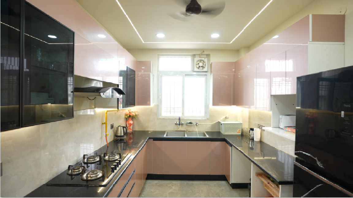 U Shape Modular Kitchen in Ghaziabad Designed by Ultrafresh